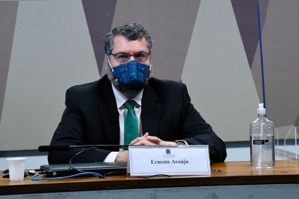 Ernesto Araújo durante CPI da Pandemia