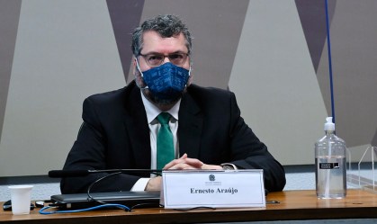 Ernesto Araújo durante CPI da Pandemia