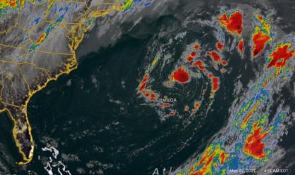 Tempestade subtropical Ana se forma no Atlântico, a nordeste das Bermudas