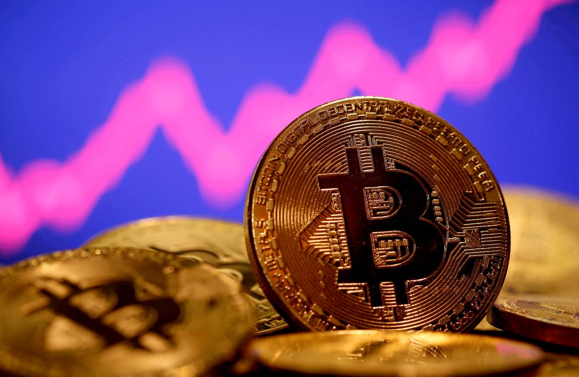 Representação da moeda virtual Bitcoin