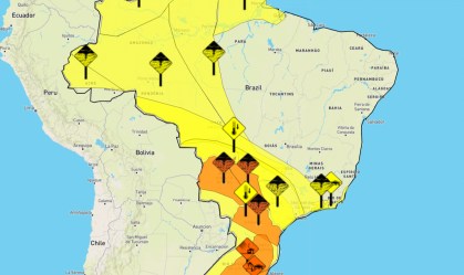 Ciclone pode causar ventos de até 80 km/h nos litorais sul e sudeste do Brasil