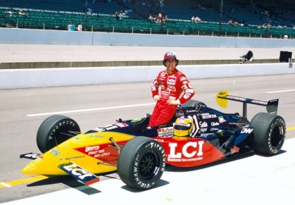 André Ribeiro em foto de 1995 durante disputa da prova Indianápolis 500 da Indy