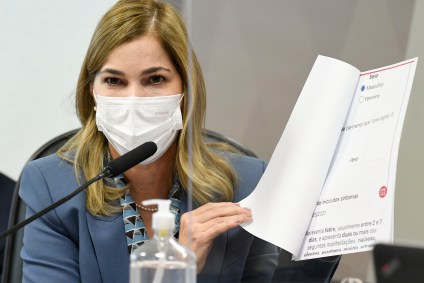 Secretária do Ministério da Saúde, Mayra Pinheiro, é ouvida pela CPI da Pandemia