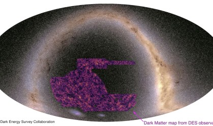 Cientistas criaram maior mapa da matéria escura, apresentado na imagem em roxo