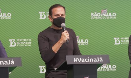 Governador de São Paulo, Joao Doria (PSDB), em coletiva de imprensa