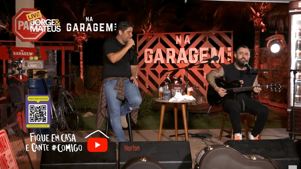 Live da dupla sertaneja Jorge e Mateus no Youtube.