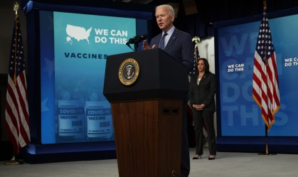 Presidente dos EUA, Joe Biden, fala sobre programa de vacinação contra Covid-19