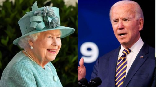 Rainha Elizabeth e Joe Biden