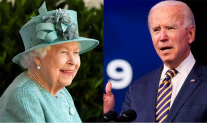 Rainha Elizabeth e Joe Biden