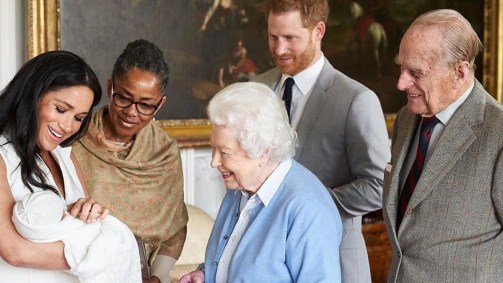 Meghan Markle, Príncipe Harry, Rainha Elizabeth II e Príncipe Philip