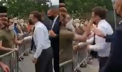 Emmanuel Macron: Presidente da França toma tapa na cara durante caminhada