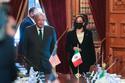 Vice-presidente dos EUA, Kamala Harris, se reúne com o presidente do México, And