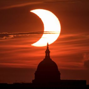 'Anel de fogo' – Eclipse Capitólio EUA