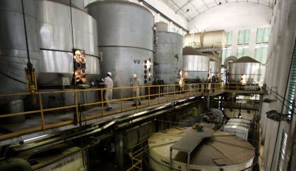 Usina de açúcar em Sertãozinho, interior de São Paulo