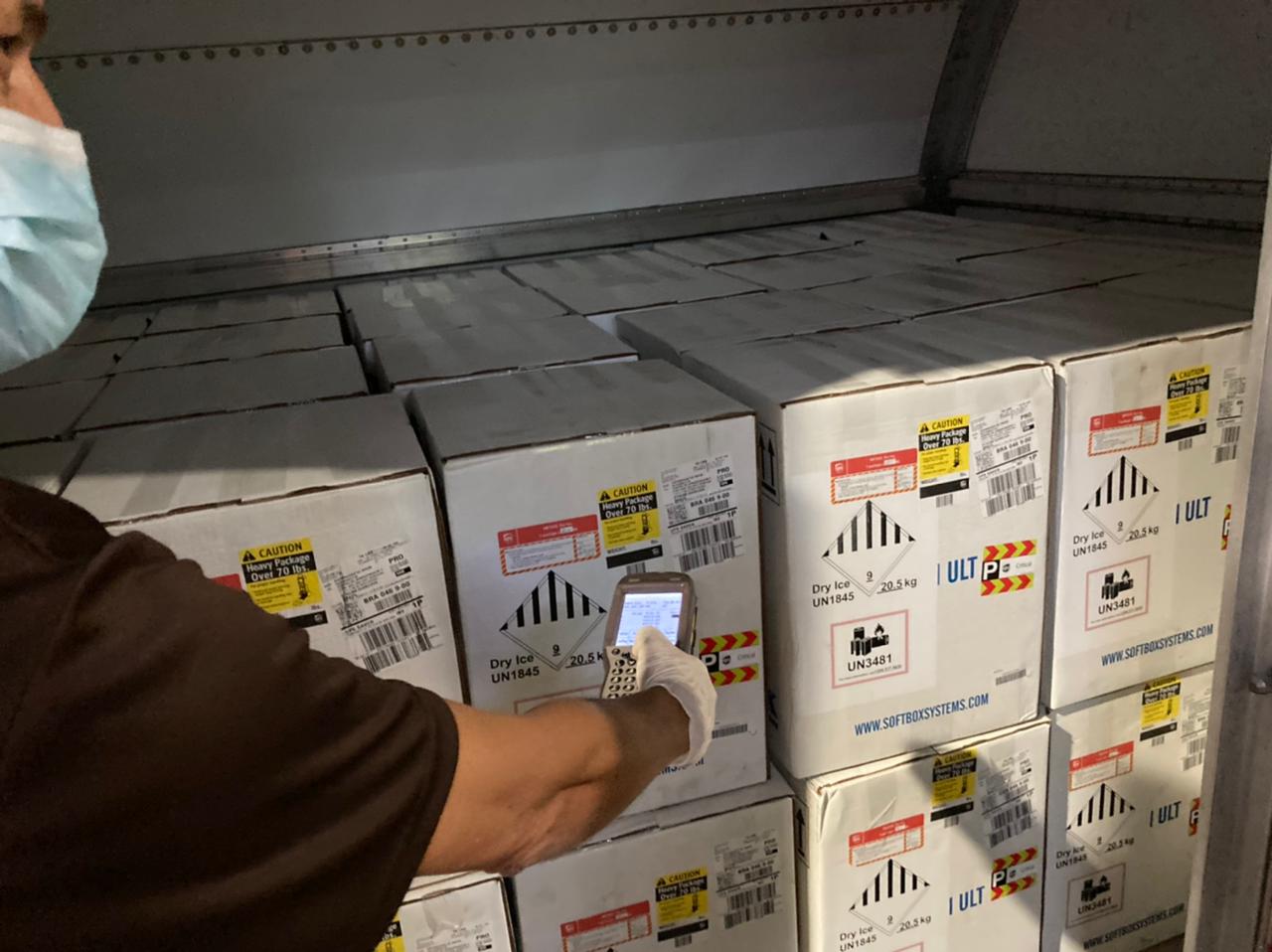 Nova remessa da Pfizer chegou no aeroporto de Viracopos (SP) nesta quinta-feira 