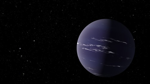 Ilustração de planeta azul no espaço