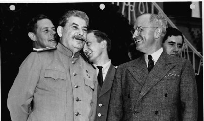O líder soviético Joseph Stalin e o presidente americano Harry Truman