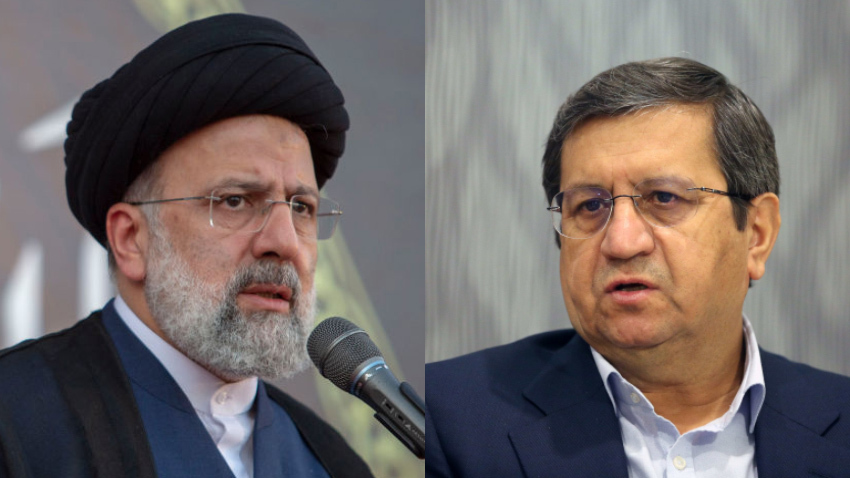 À esquerda, Ebrahim Raisi; à direita, Abdolnaser Hemmati