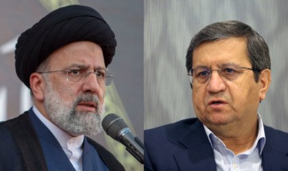 À esquerda, Ebrahim Raisi; à direita, Abdolnaser Hemmati