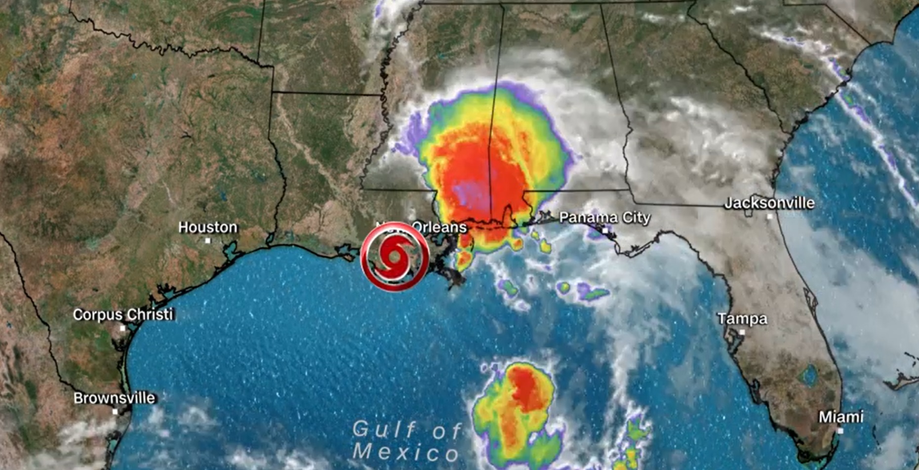 Tempestade tropical Claudette atinge os Estados Unidos