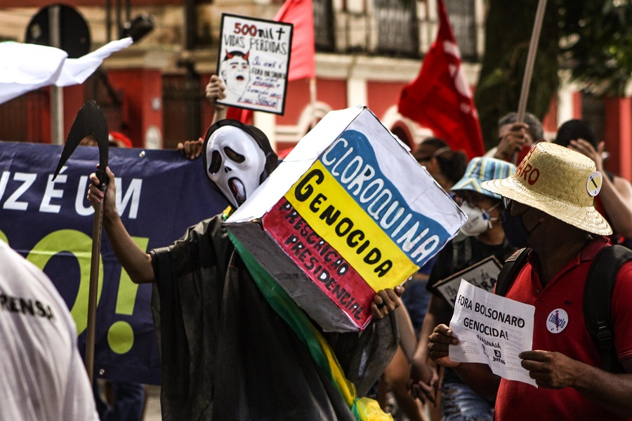 Protesto contra o governo Bolsonaro em Belém, no Pará