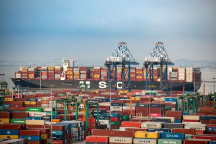 Porto de Nansha em Guangzhou, na China