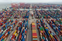 Porto de Nansha em Guangzhou, na China
