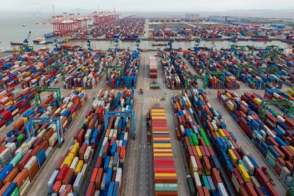 Porto de Nansha em Guangzhou, na China