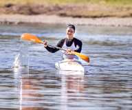 A canoísta alemã Steffi Kriegerstein