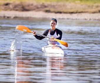A canoísta alemã Steffi Kriegerstein