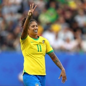 A atacante da seleção brasileira de futebol feminino, Cristiane