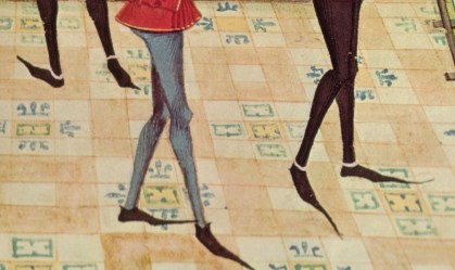 Poulaines no manuscrito iluminado de Renaud de Montauban, do século 15