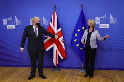 Premiê britânico Boris Johnson e a Ursula van der Leyen