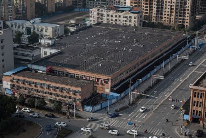 Mercado de Frutos do Mar de Huanan, em Wuhan