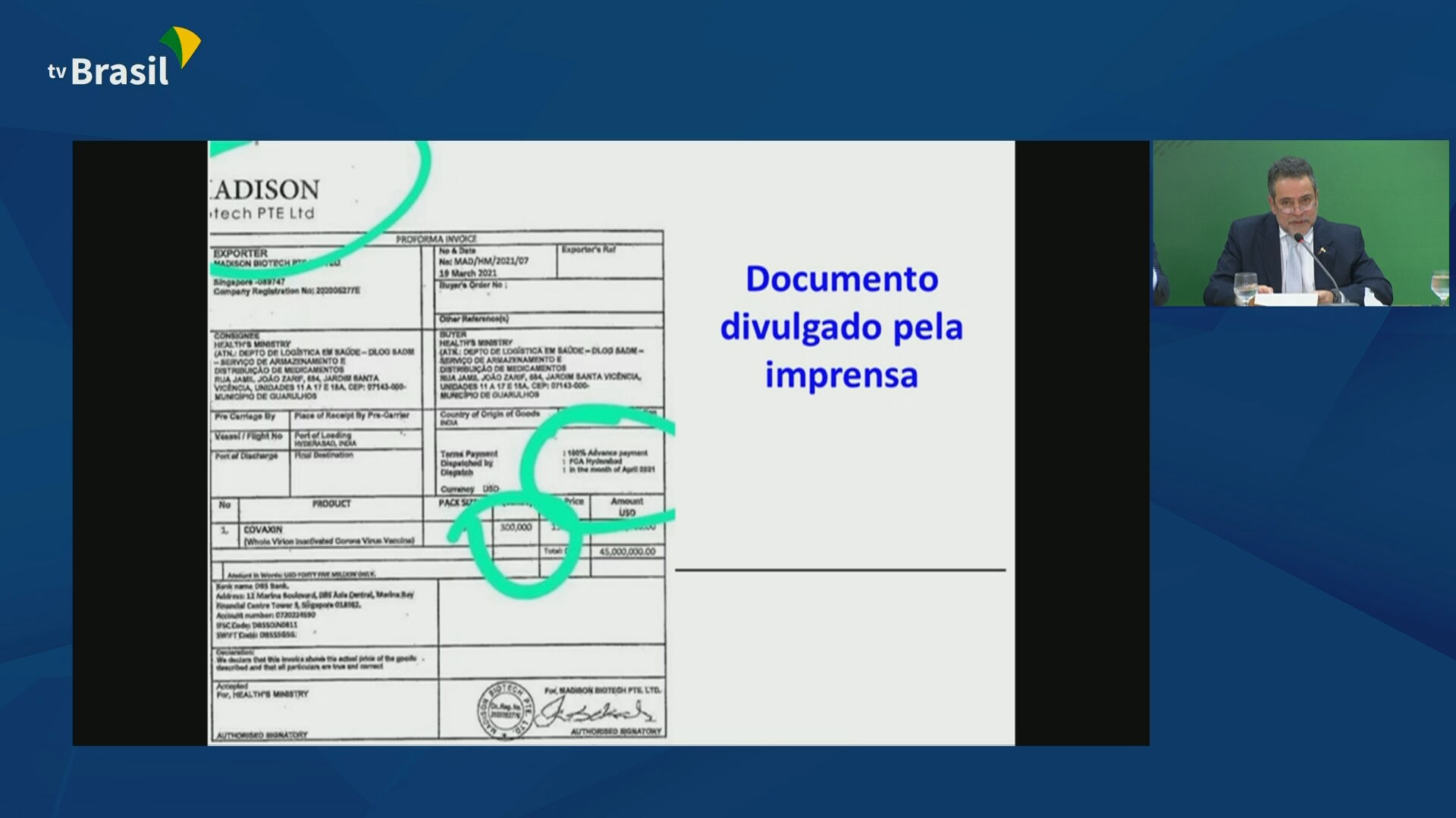 Documentos apresentados pelo governo federal para rebater denúncias de irregular