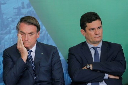 O presidente Jair Bolsonaro e ex-ministro da Justiça Sergio Moro