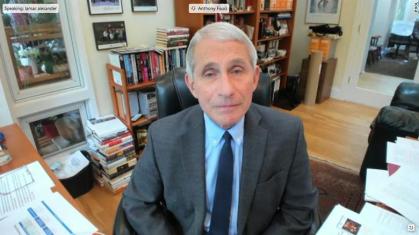 O médico conselheiro da Casa Branca Anthony Fauci em audiência no Senado