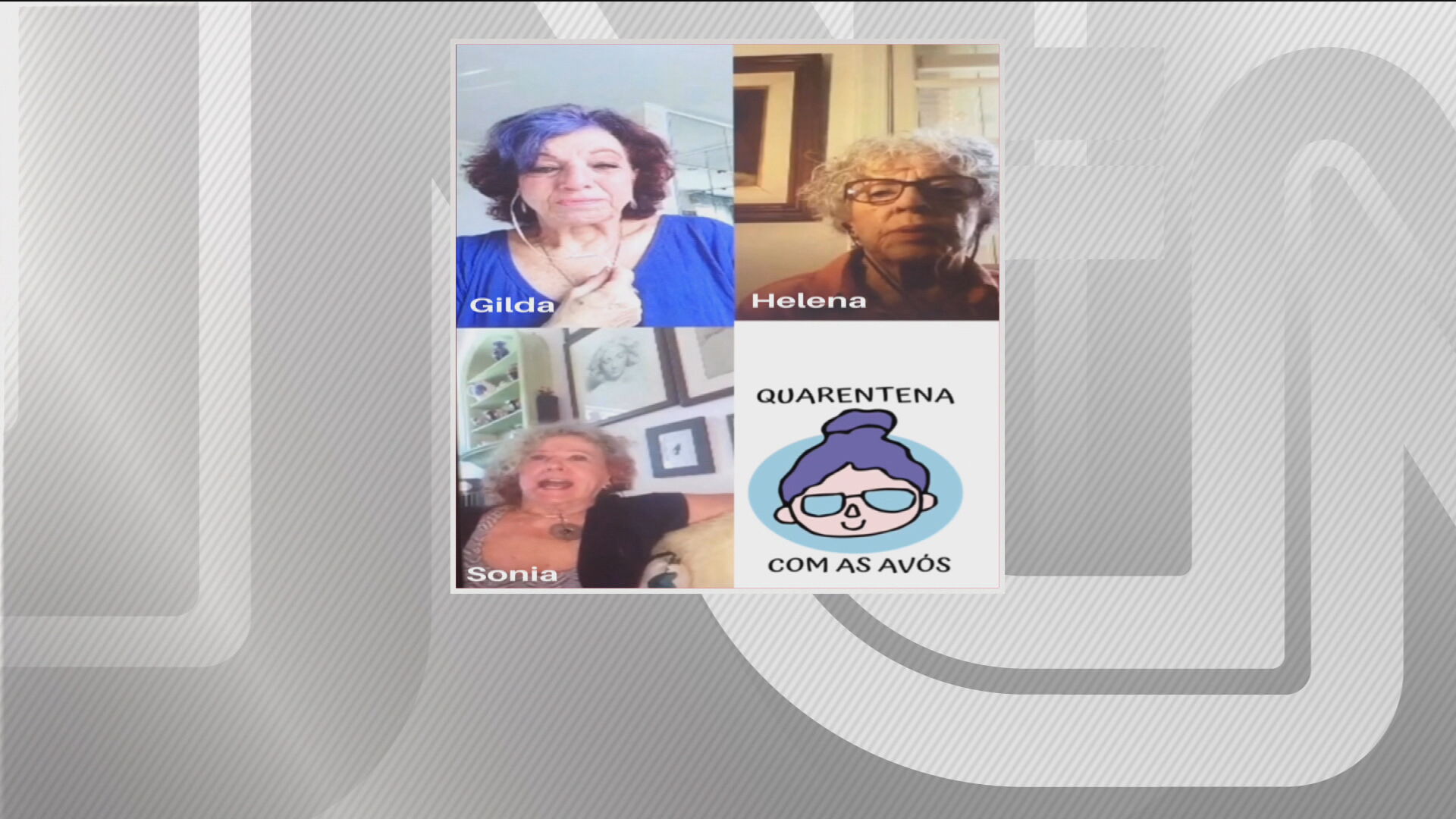 Grupo de amigas idosas se conversas via videochamada durante a quarentena (13.ma