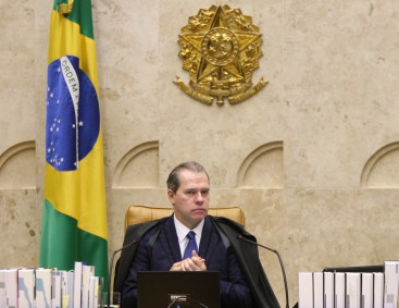 O presidente do STF, Dias Toffoli, em sessão por videoconferência