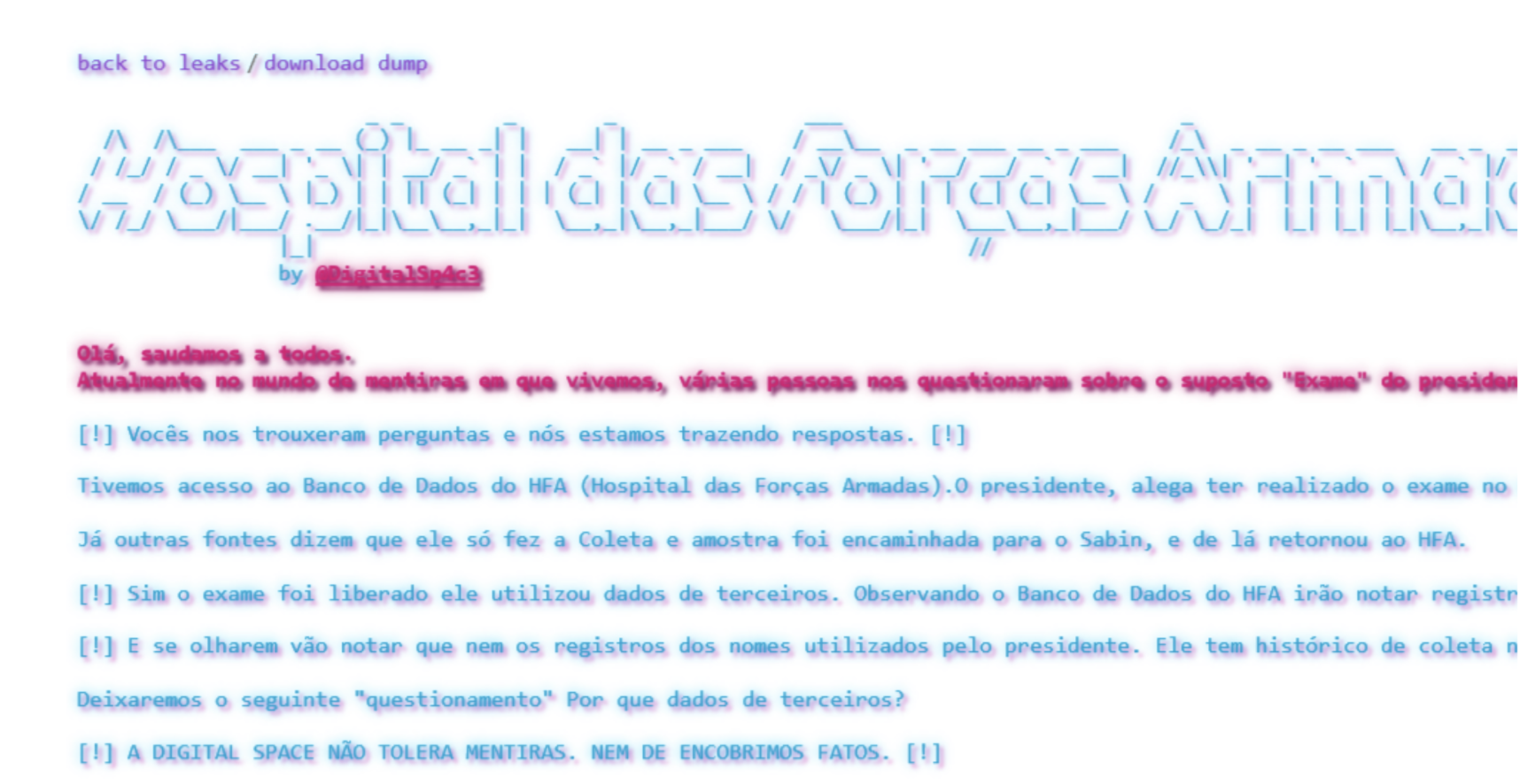 Hackers invadem site do Hospital das Forças Armadas
