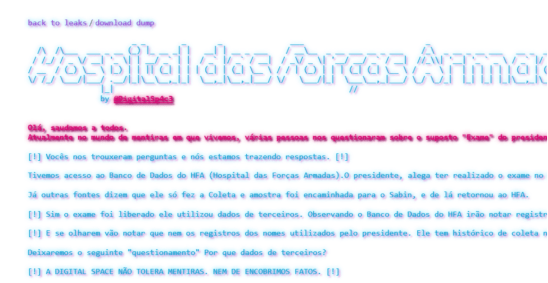 Hackers invadem site do Hospital das Forças Armadas
