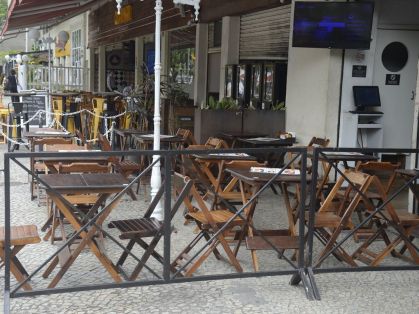 Bares e restaurantes de Botafogo ficam vazios na hora do almoço, no Rio