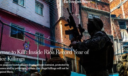 Recorde de mortes por policiais no Rio é destaque no 'New York Times'