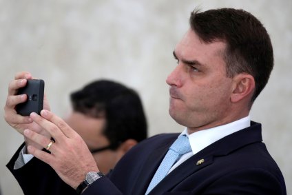 O senador Flávio Bolsonaro em Brasília