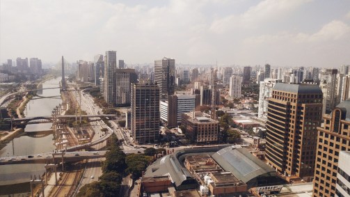 Vista panorâmica da Marginal Pinheiros, em São Paulo 