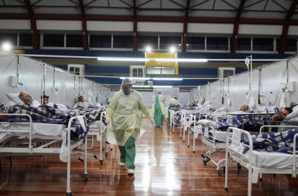 Hospital de campanha para atendimento de pacientes de Covid-19 em Santo André