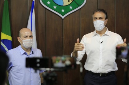 Prefeito de Fortaleza, Roberto Cláudio, e o governador do Ceará, Camilo Santana