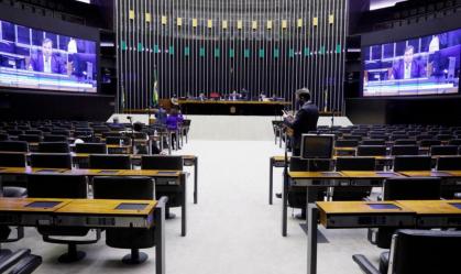 Plenário da Câmara dos Deputados durante sessão deliberativa virtual