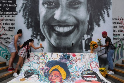 Homenagem à vereadora carioca Marielle Franco em São Paulo 