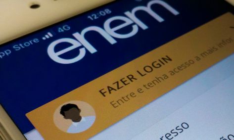 Tela de entrada do aplicativo do Exame Nacional do Ensino Médio, o Enem